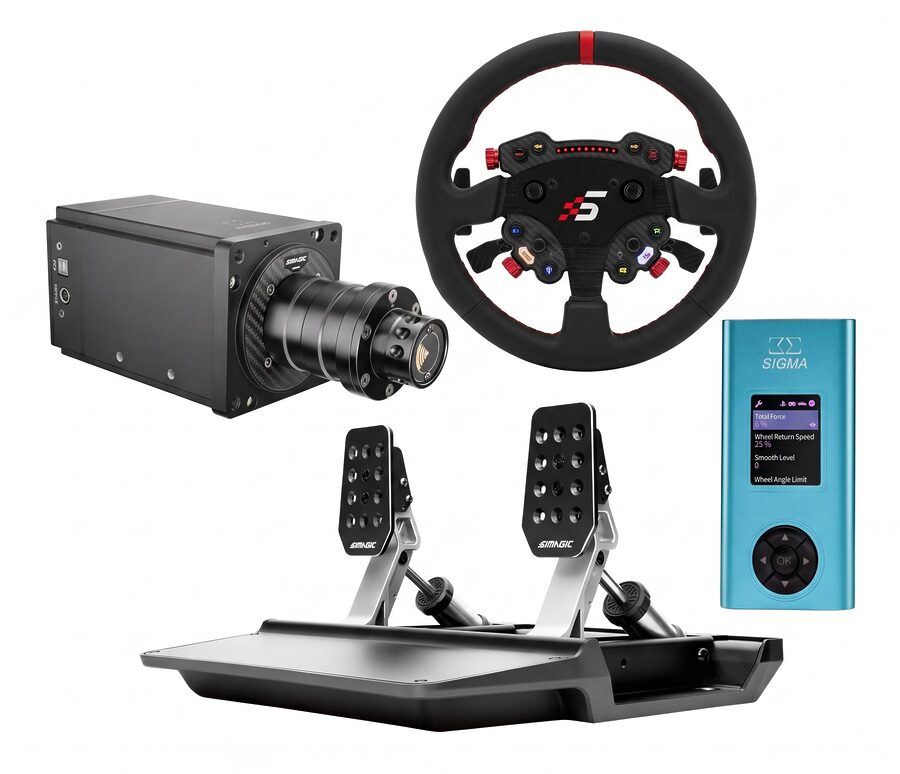 Simagic Alpha Mini с рулем GT Pro и педалями P500
